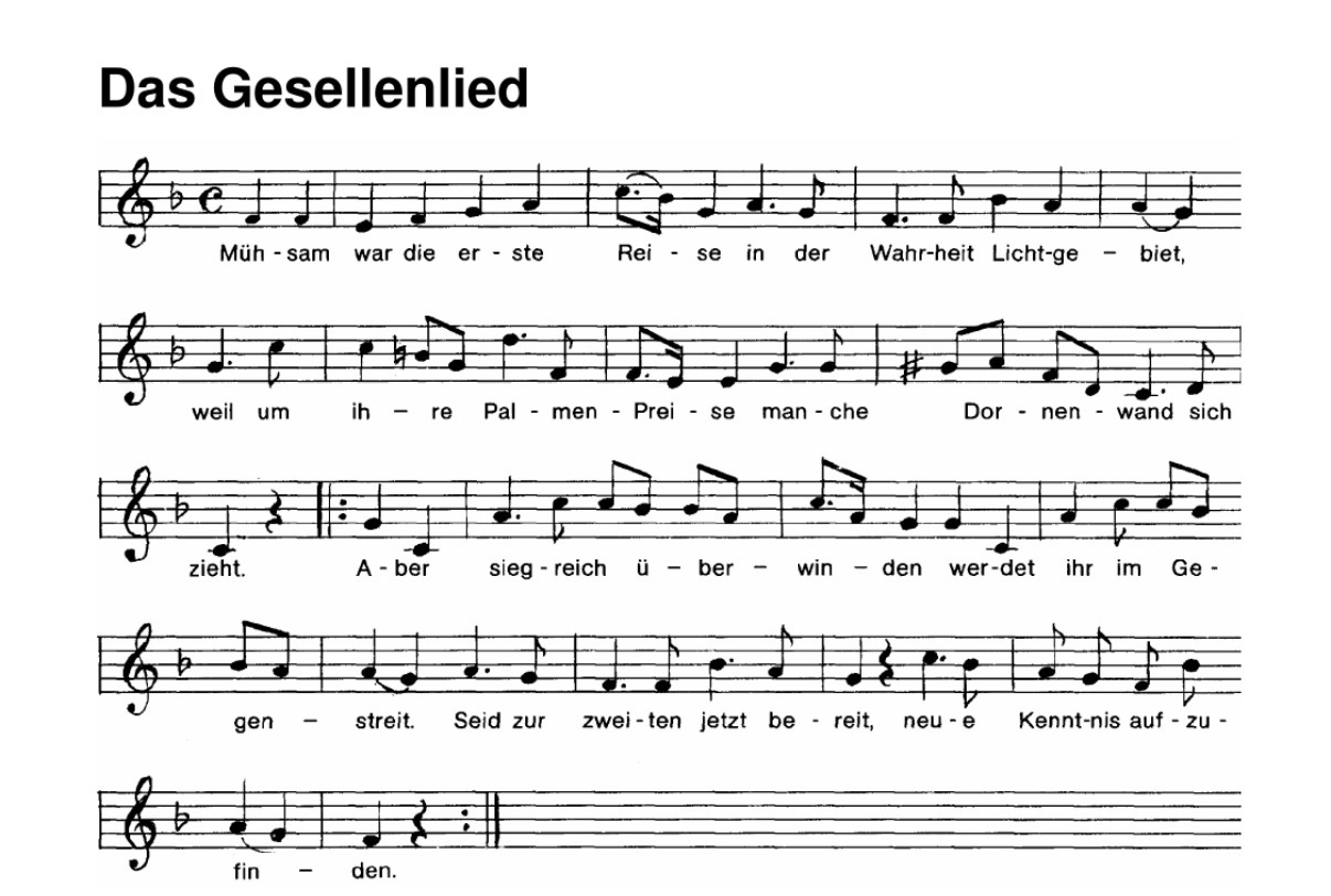 Comic-Handwerker, gespieltes Gesellenlied